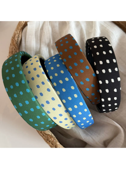 Gifty - Polka Dot Padded Fabric Wide Form Headband