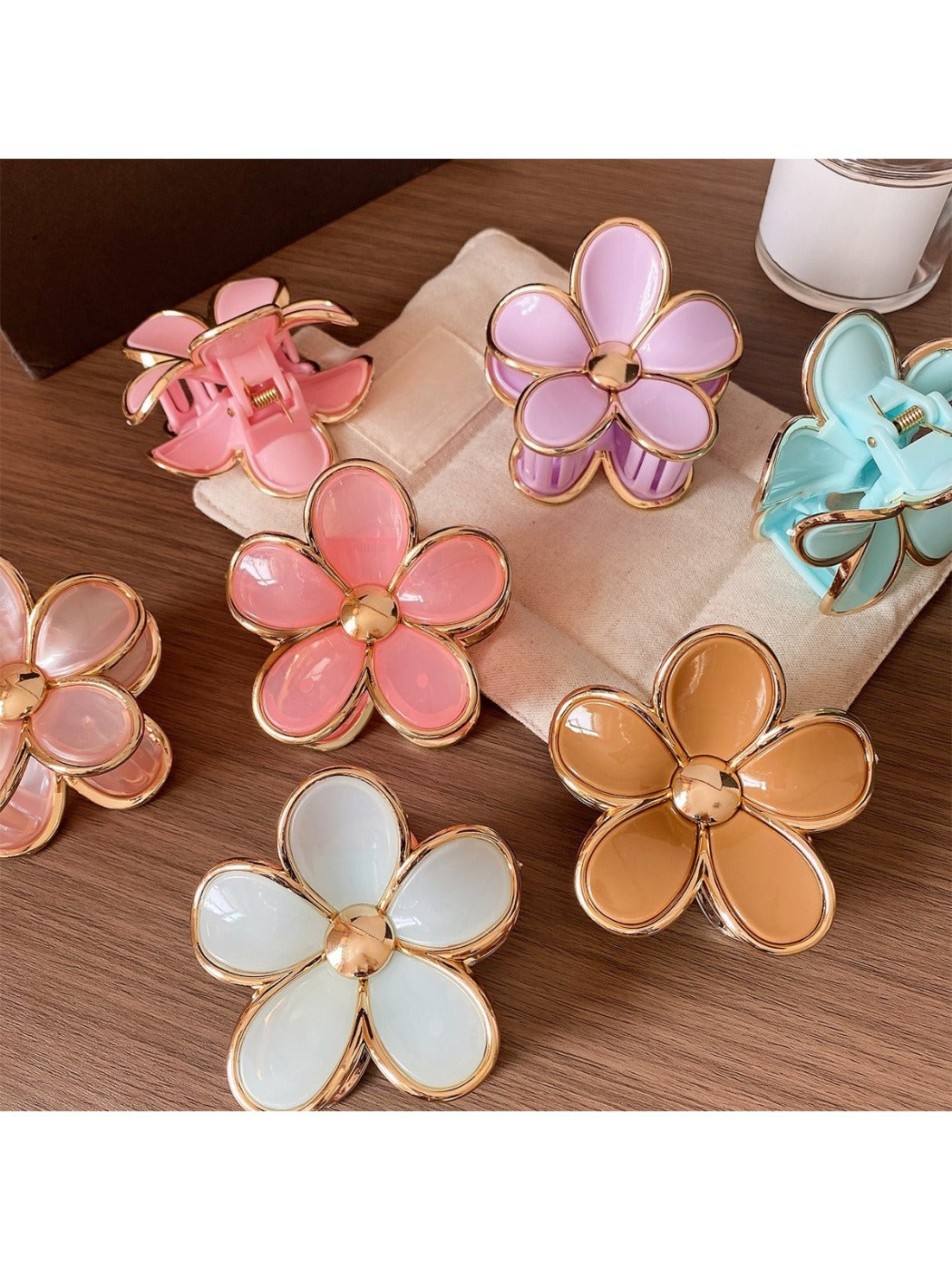 Beau - Five Petal Flower Hair Claw Clip