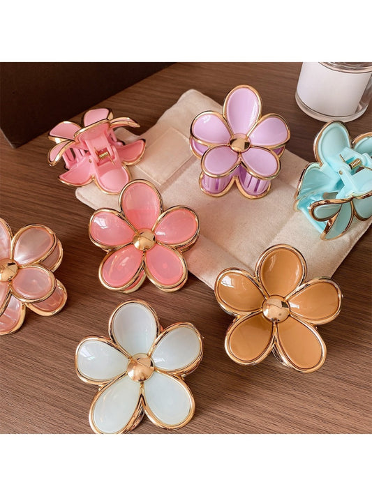 Beau - Five Petal Flower Hair Claw Clip