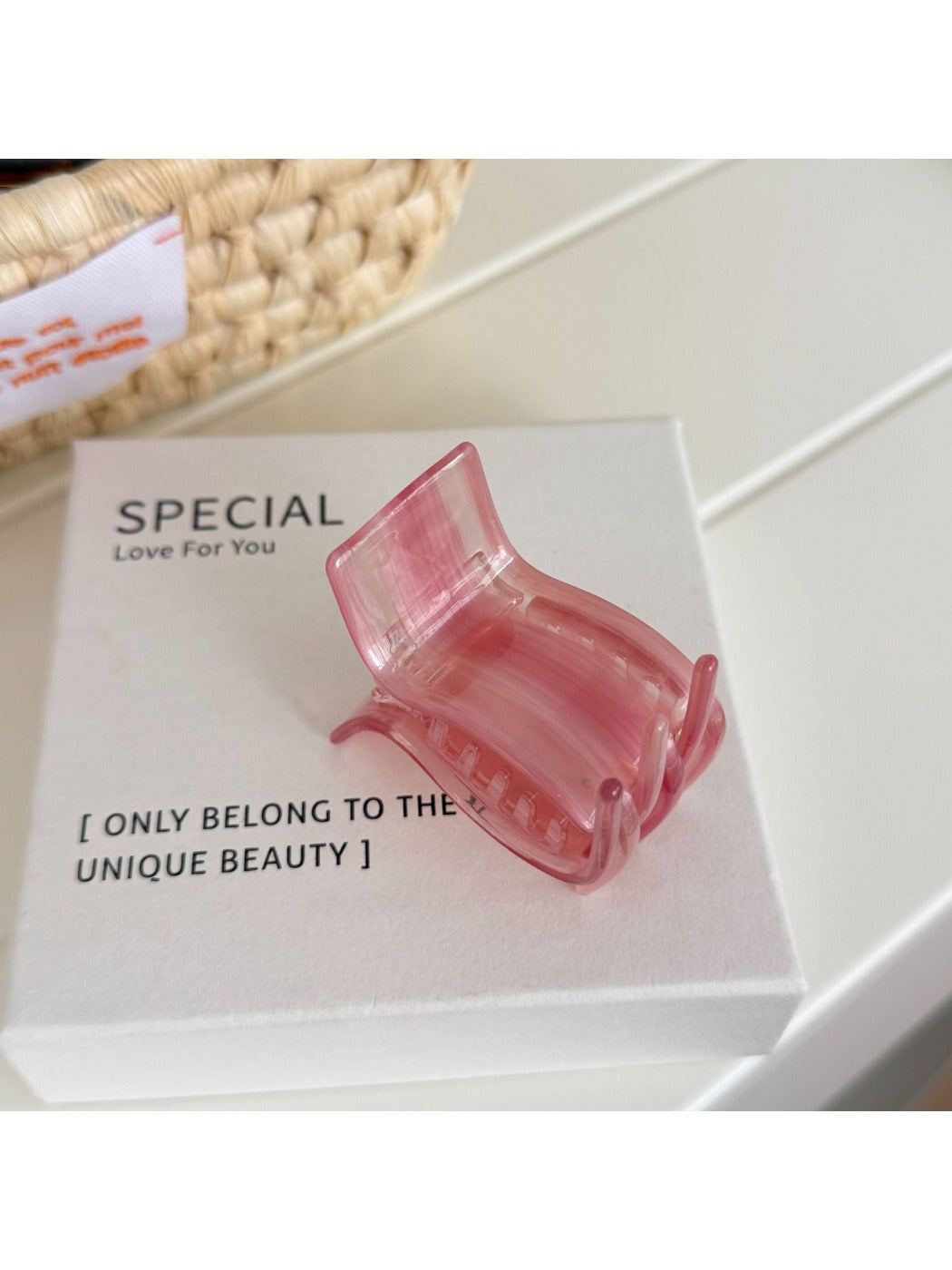Beau - Marbled Acetate Rectangular Claw Clip