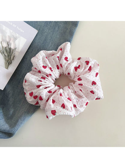 Gifty - Strawberry Polka-Dotted Spiral-Shaped Hair Tie
