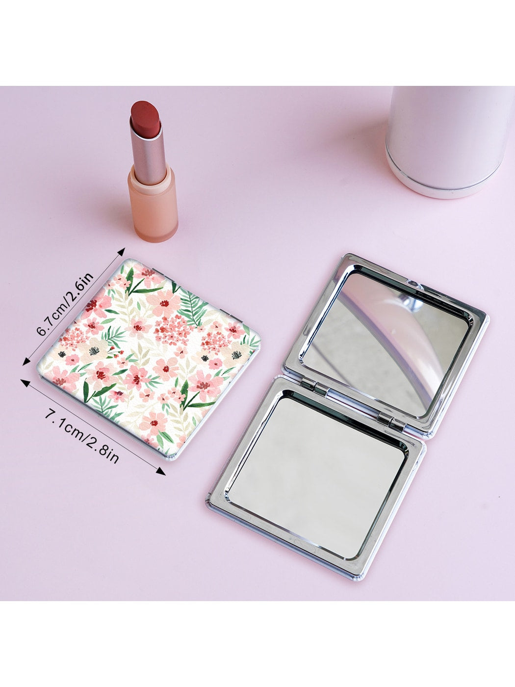 Mirroray - Floral Print Foldable Pocket Makeup Mirror