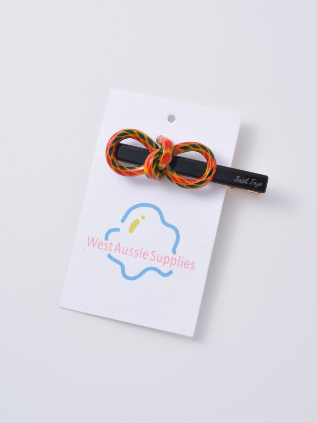 Beau - Stripe Bowtie Hair Clip