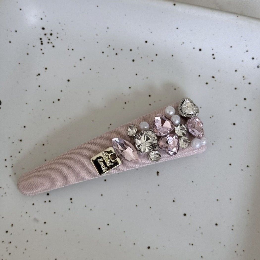 Beau - Polyester Wrapped Embellished Women's Hair Clip