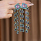 Earedge - Vintage Rhinestone Geometric Tassel Earrings