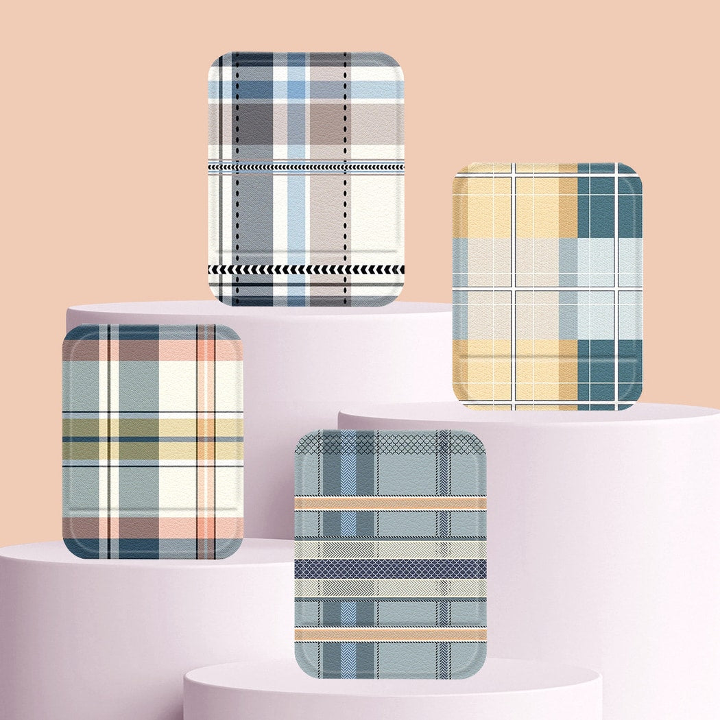 Mirroray - Plaid Pattern Folding Touch-Up Makeup Mirror