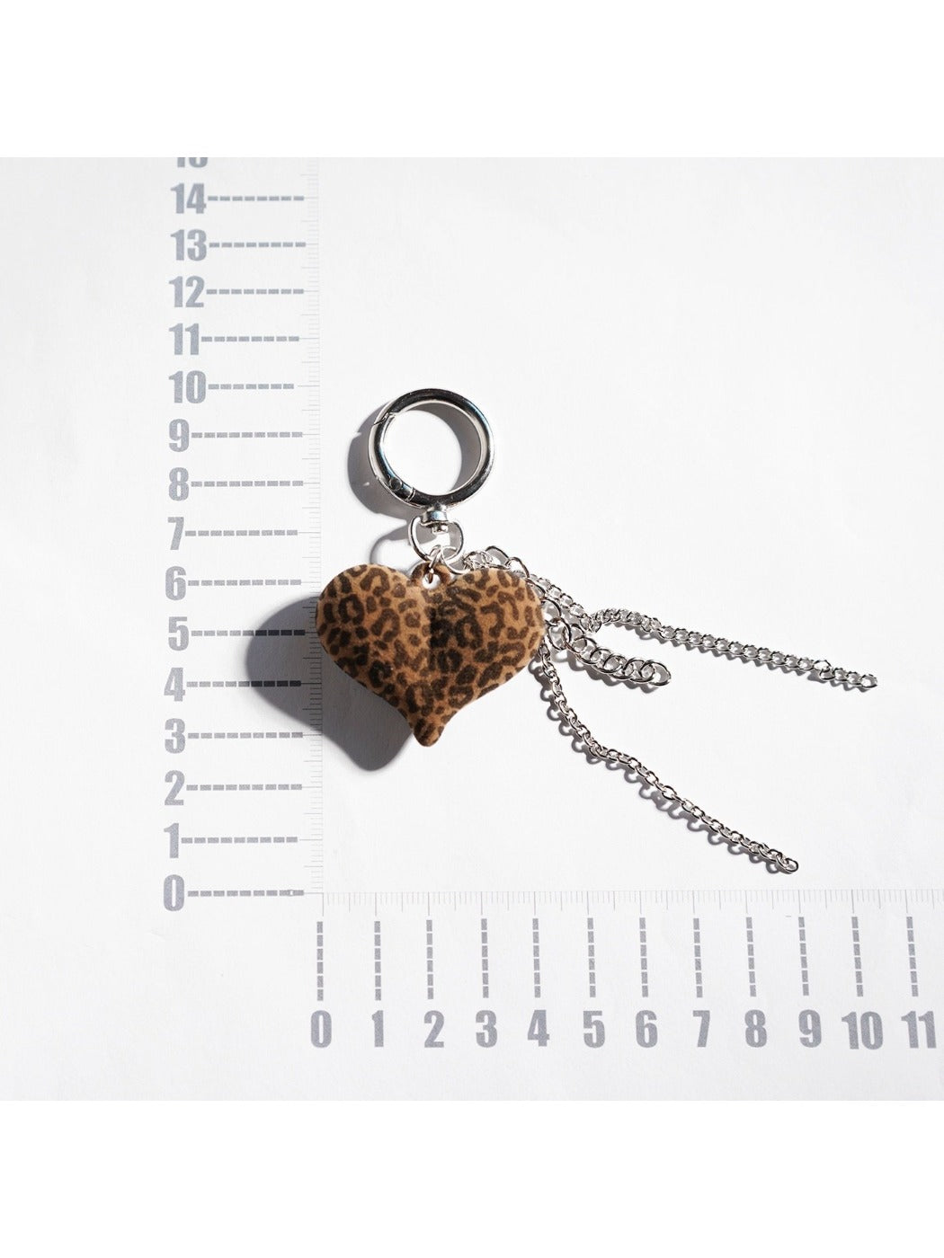 Keypus - Leopard Print Heart Shaped Bow Keychain
