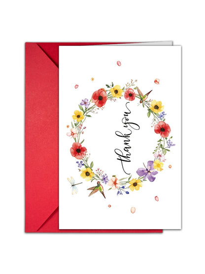 Carduria - Artistic Floral Thank You Greeting Card