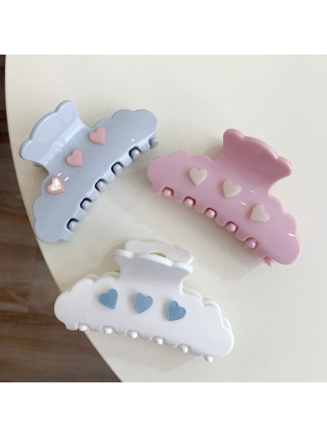 Close-up of Beau Pretty Heart Patterned Hair Clip highlighting heart design