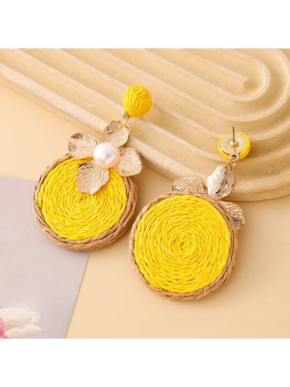 Earedge floral drop earrings displayed on a white background showing circular design