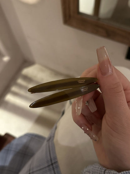 Beau - Elegant Solid Color Oval Shape Hair Clip
