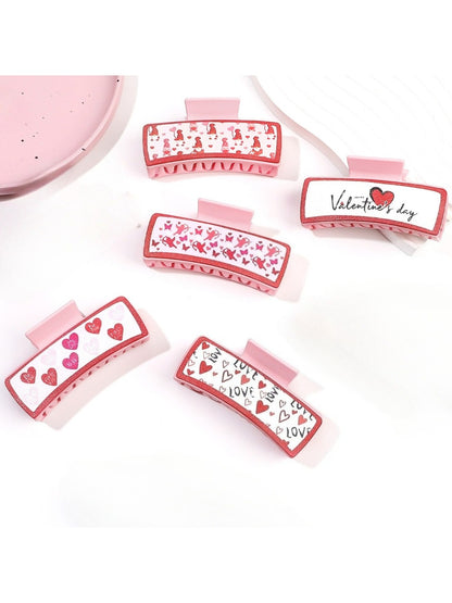 Beau - Pink Valentine'S Day Hair Claw Clip
