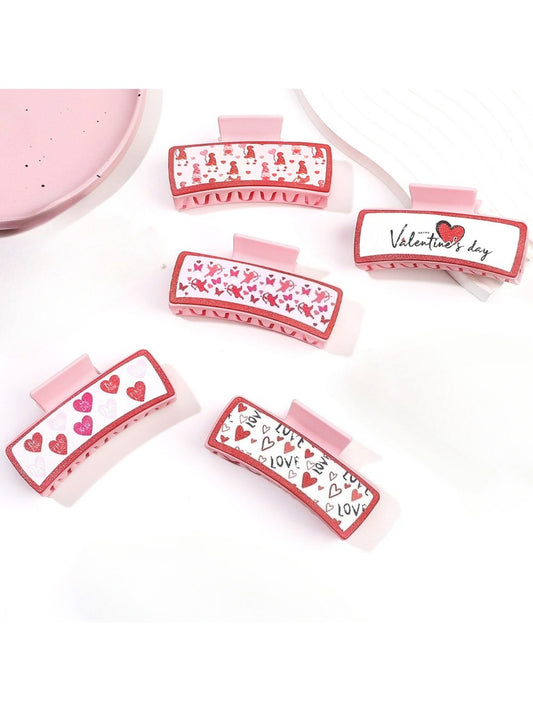 Beau - Pink Valentine'S Day Hair Claw Clip