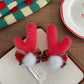 Beau - Plush Reindeer Antler Christmas Hair Clip Set