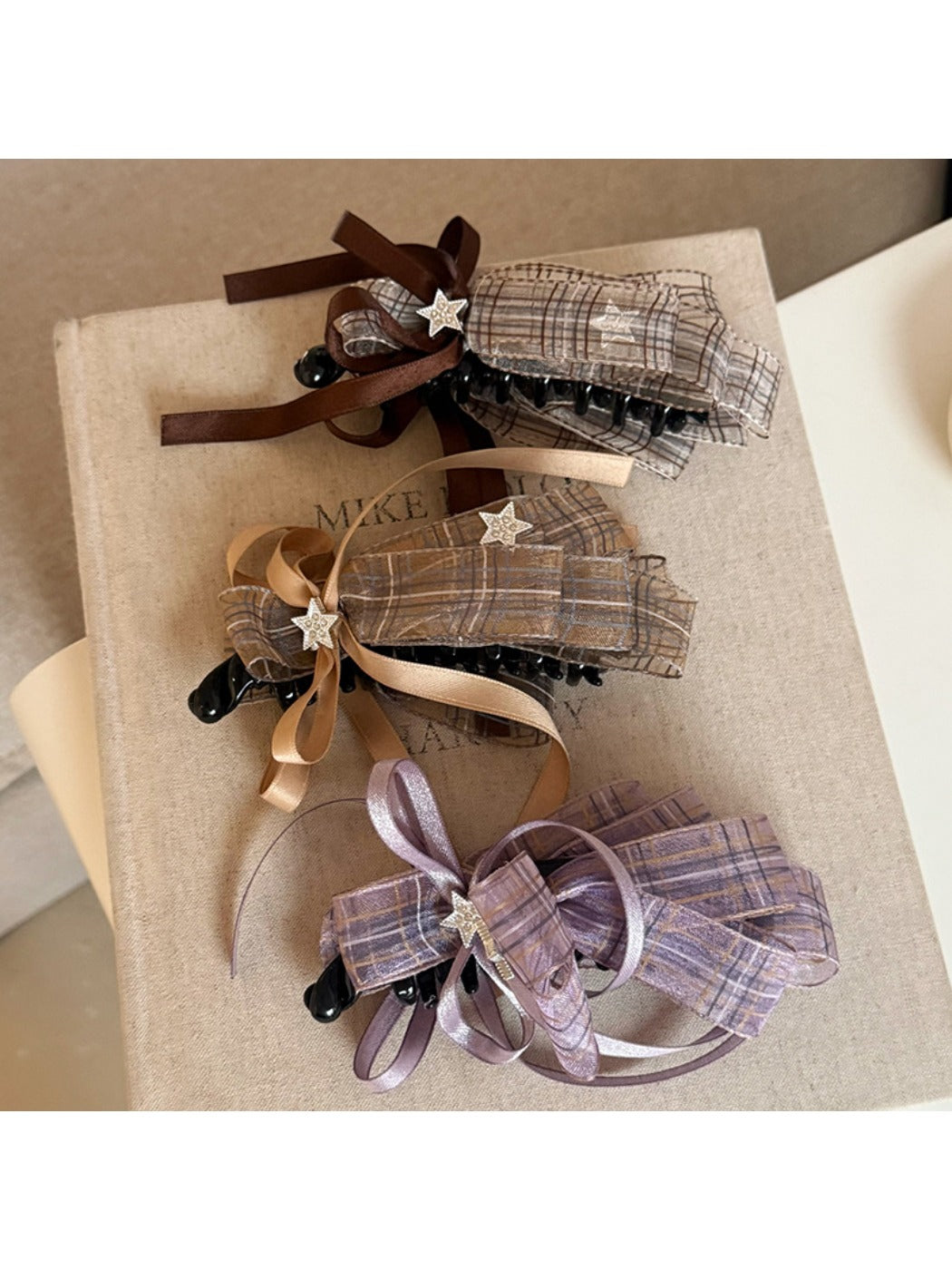 Beau - Plaid Bow Banana Clip