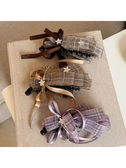 Beau - Plaid Bow Banana Clip