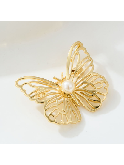 Brovia - Openwork Butterfly Alloy Fashion Brooch Pin
