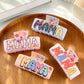 Beau - Letter Print Floral Pattern Claw Clip