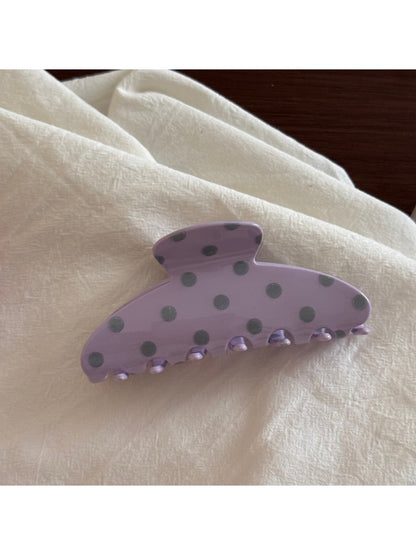 Beau - Polka Dot Fan Shape Resin Claw Clip