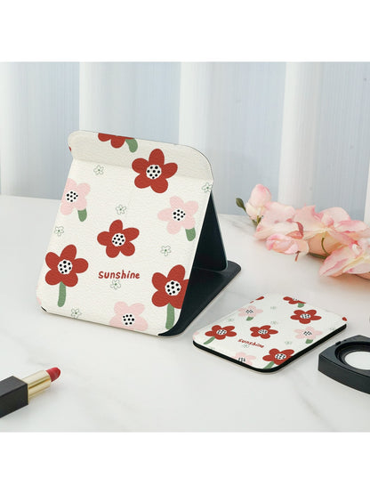 Mirroray - Floral Print Portable Folding Vanity Mirror