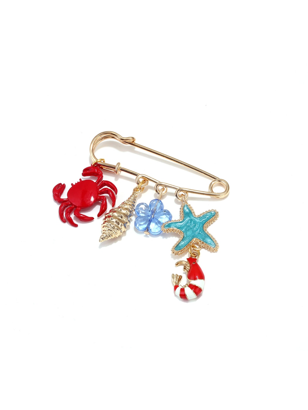 Brovia - Alloy and Plastic Sea Life Accent Brooch