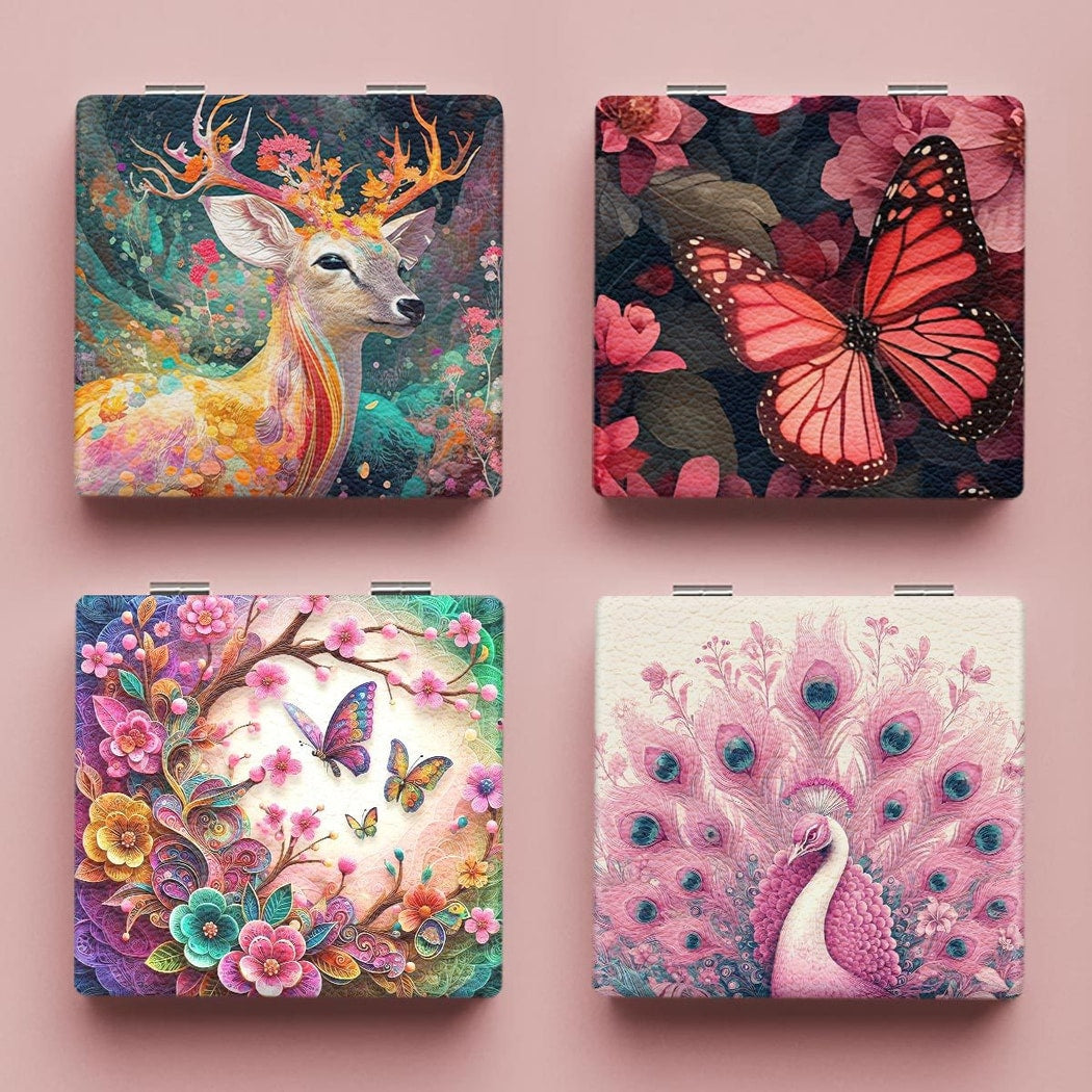 Mirroray - Decorative Printed Portable Table Makeup Mirror