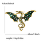 Brovia - Rhinestone Dragon Curled Tail Brooch Pin