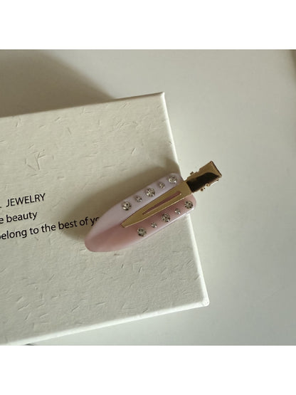 Beau - Bow Checkered Acetate Alloy Hair Clip
