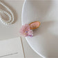 Beau Sweet Pink Beaded Hair Clip with small round beads on a curved clip