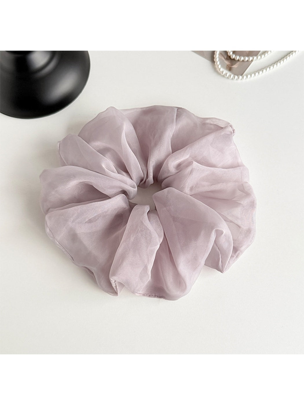 Gifty - Fluffy Sheer Fabric Mesh Look Scrunchie