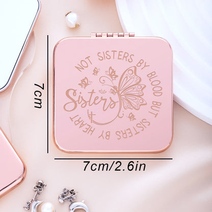Mirroray - Square Flip Cover Alloy Folding Makeup Mirror