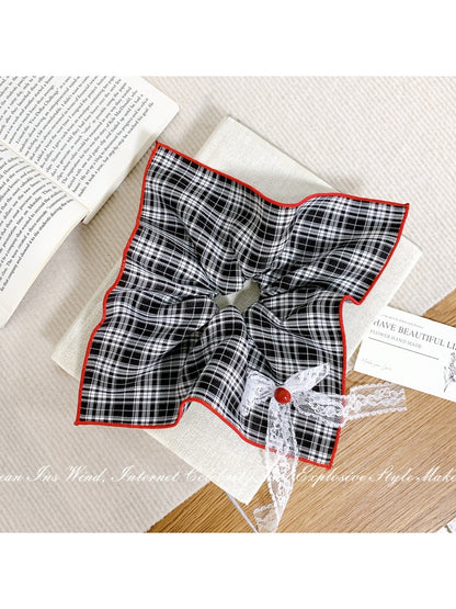 Gifty - Sweet Tartan Lace Scrunchie Hair Tie
