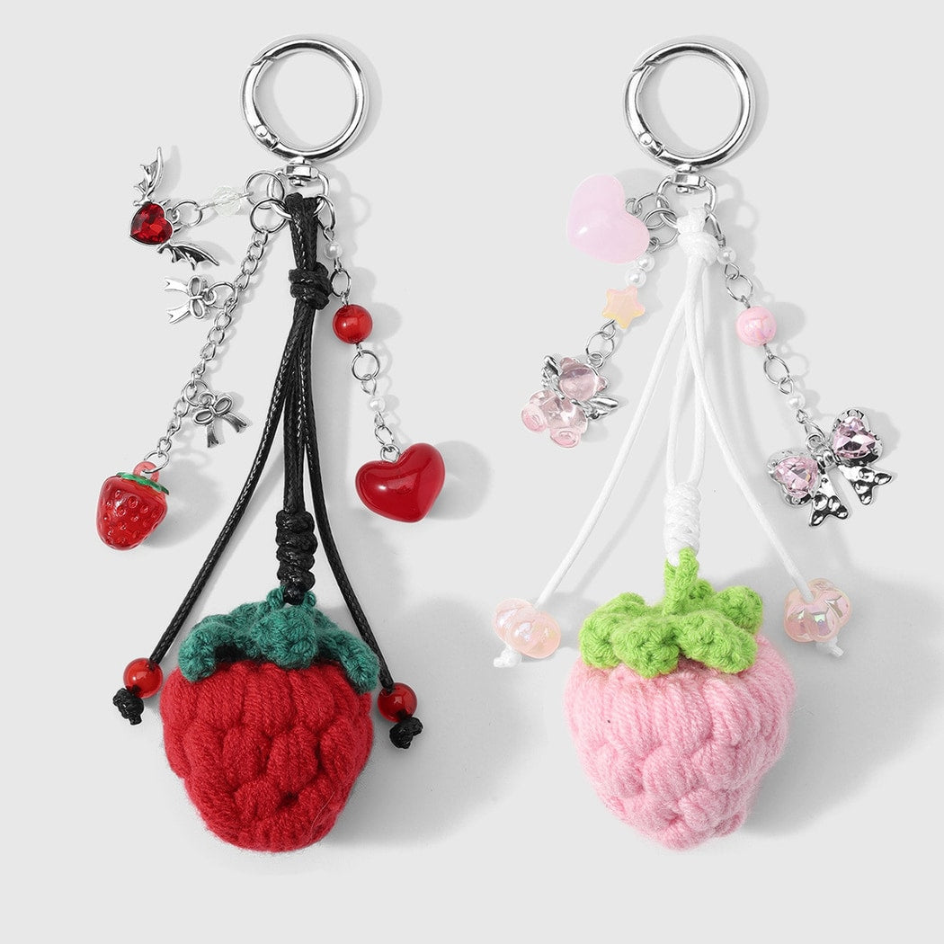 Keypus - Sweet Strawberry Bow Accent Keychain