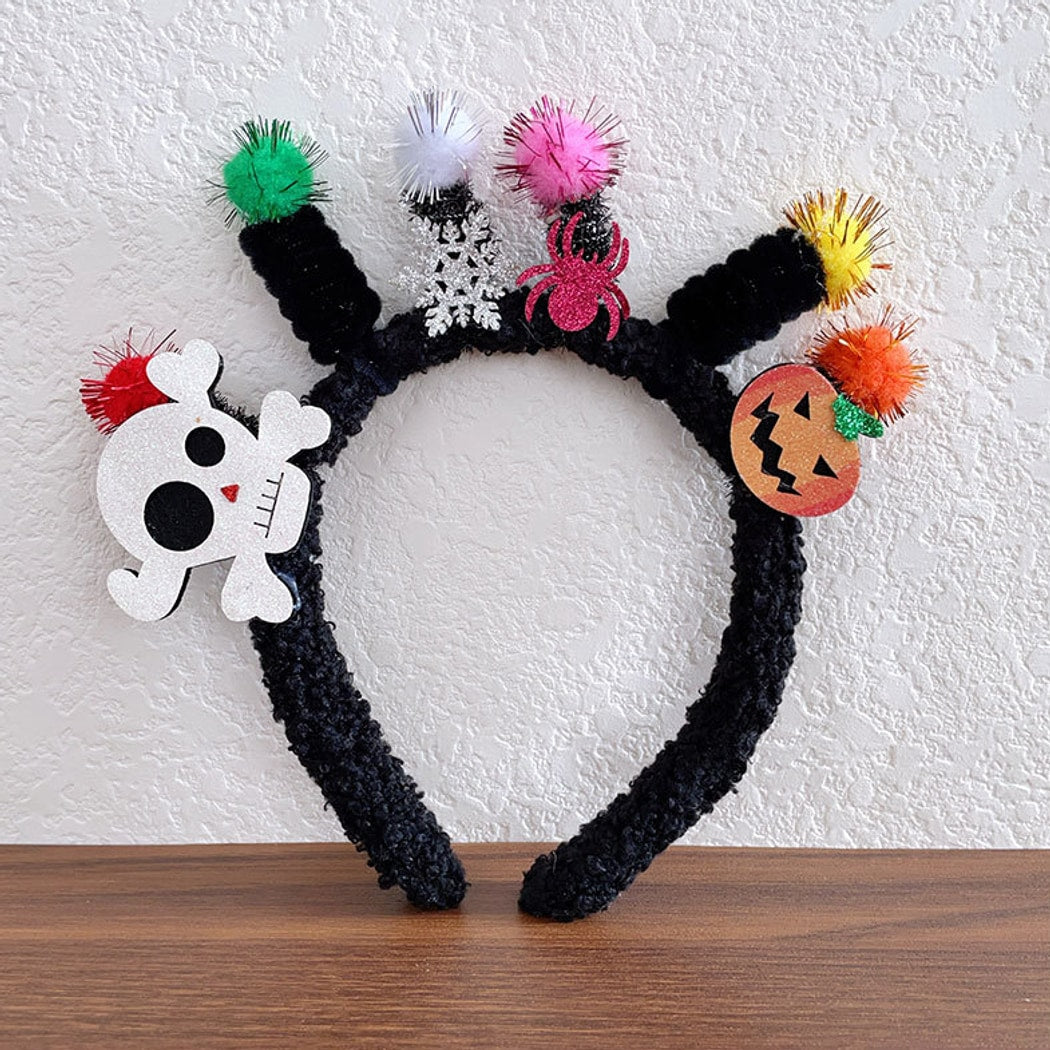 Gifty - Plush Halloween Skull Pumpkin Spider Headband