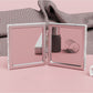 Mirroray - Pink Floral Print Square Compact Mirror