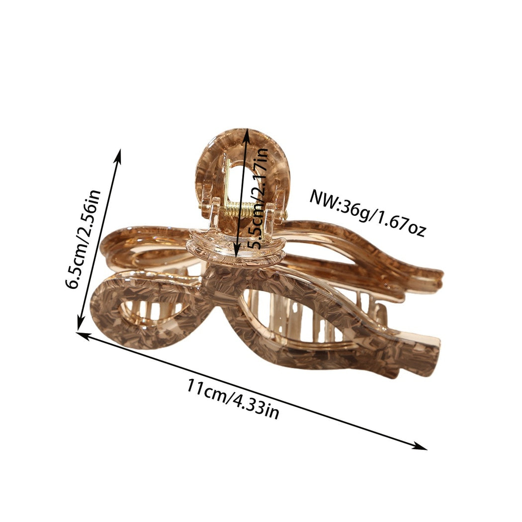 Beau - Geometric Acetate Hollow Wave Claw Hair Clip