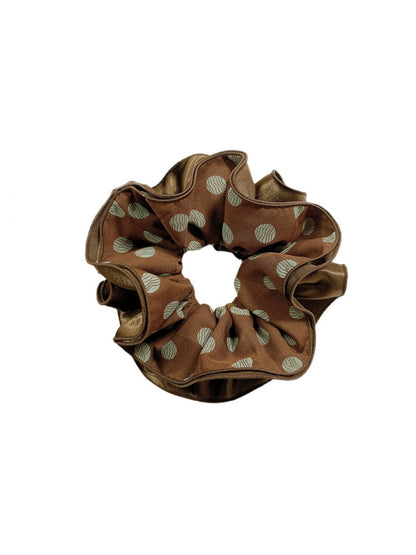 Gifty - Brown Polki Dot Satin Hair Ring