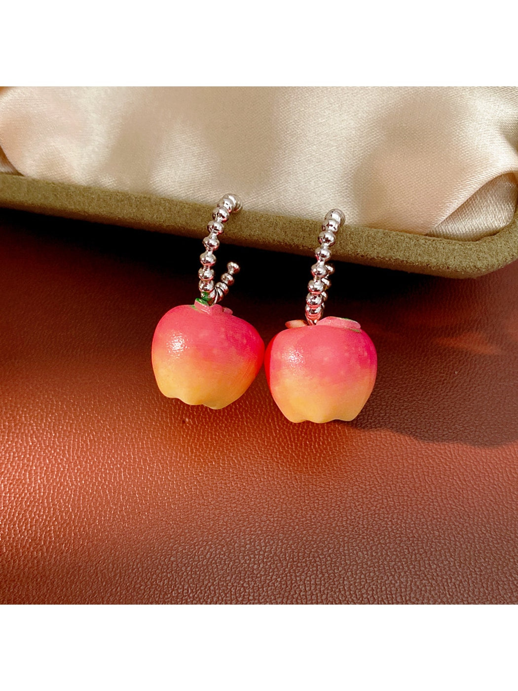 Earedge - Cute Fruit Inspired Apple Shape Stud Earrings