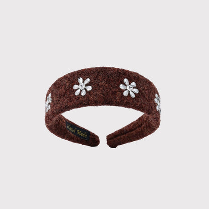 Gifty - Plush Floral Accent Broad Headband