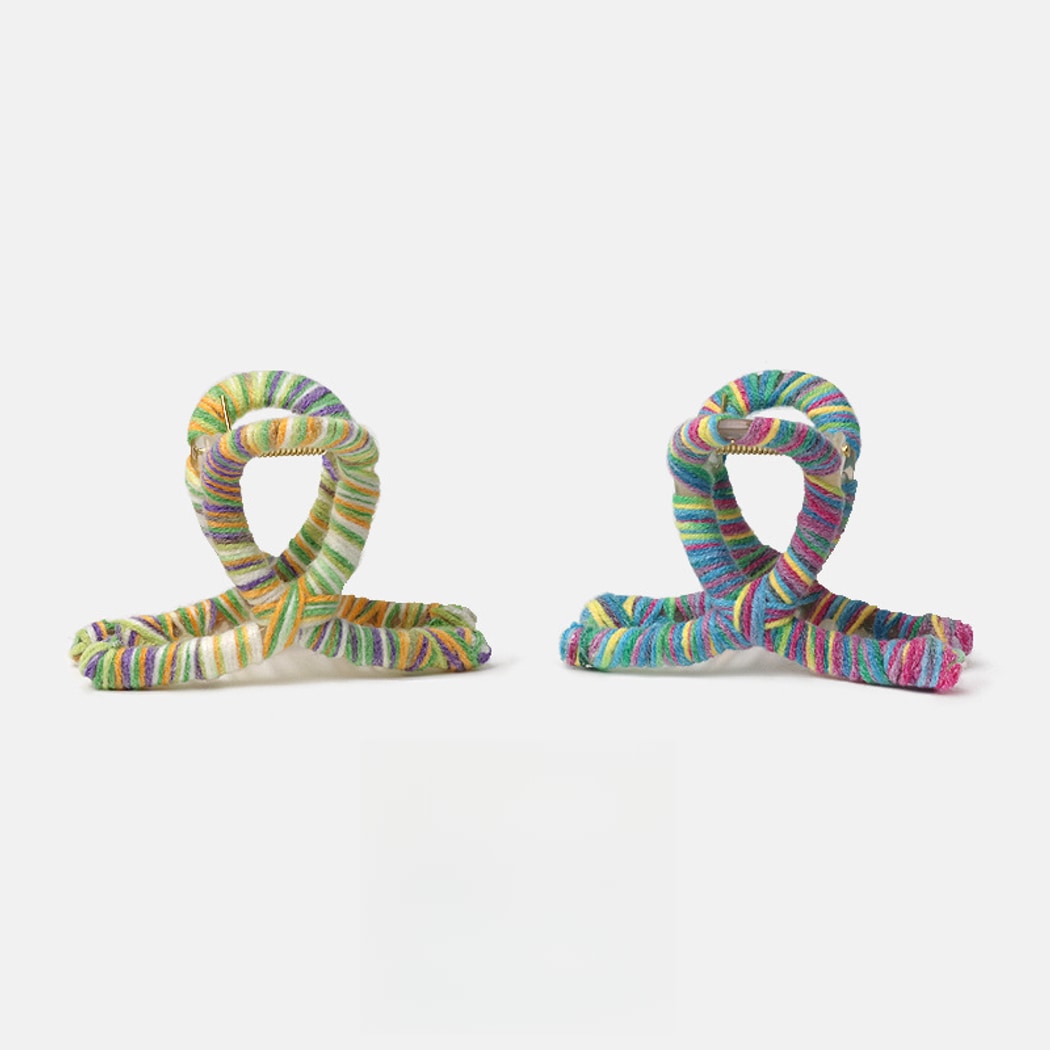 Beau - Colorful Striped Knitted Look Claw Clip