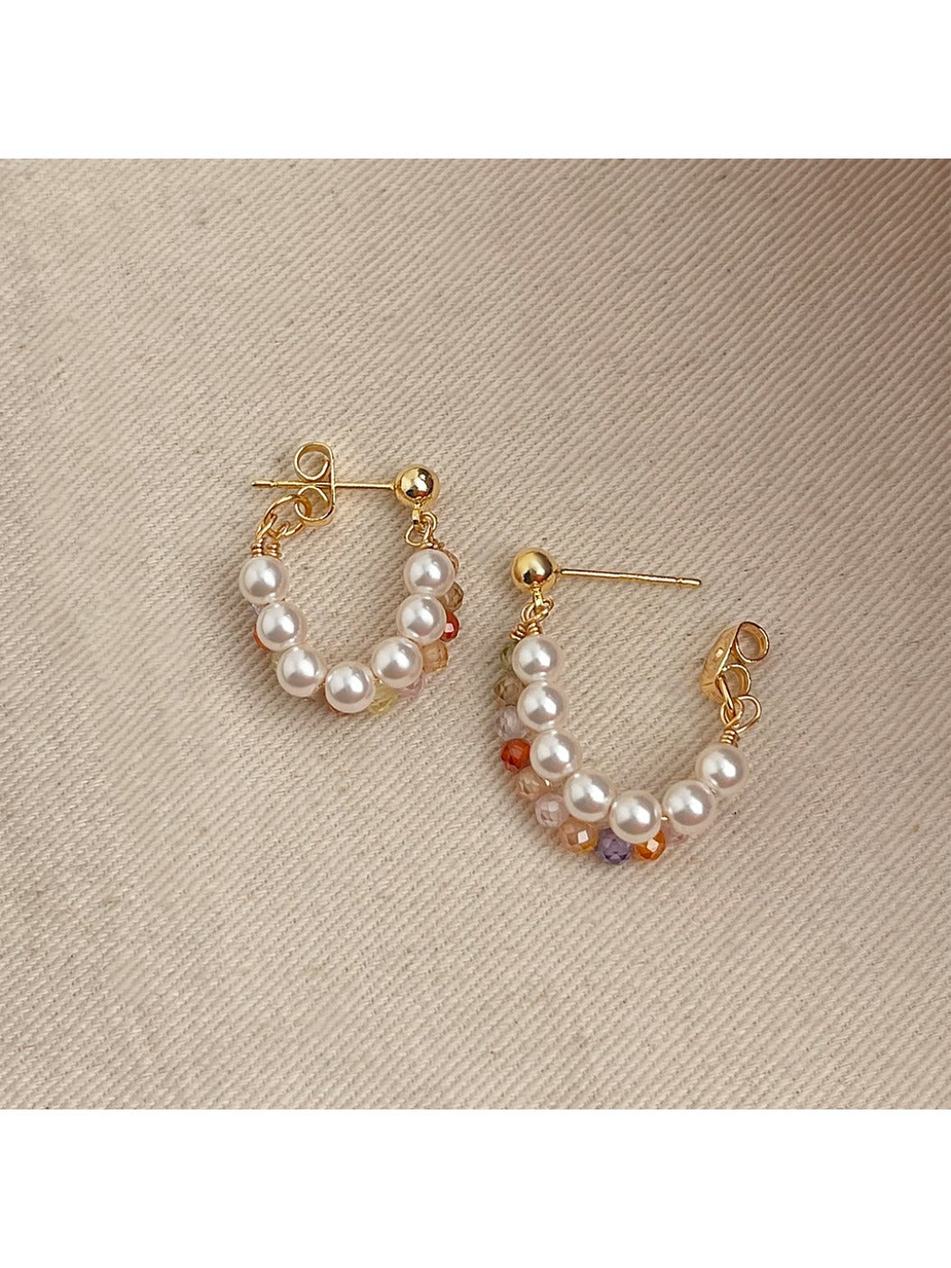 Earedge - Elegant Colorful Beaded Hoop Earrings