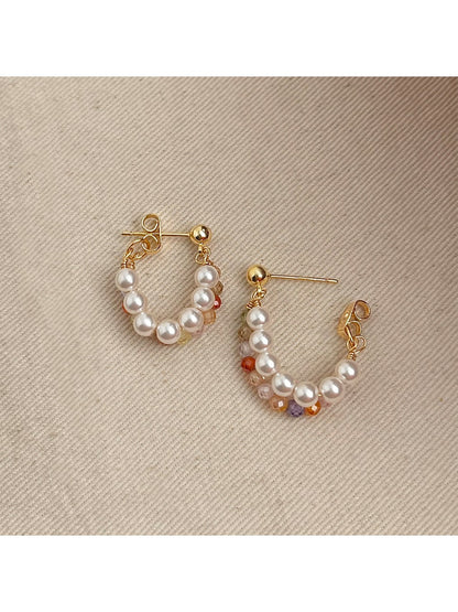 Earedge - Elegant Colorful Beaded Hoop Earrings