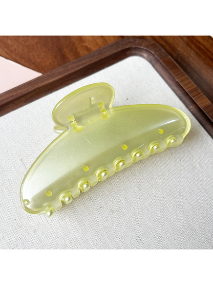 Beau - Large Bow Ring Detail Geometric PC Claw Clip