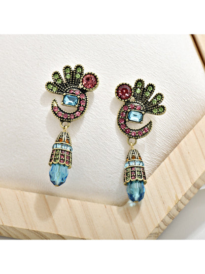 Earedge - Peacock Inspired Vintage Dangle Earrings