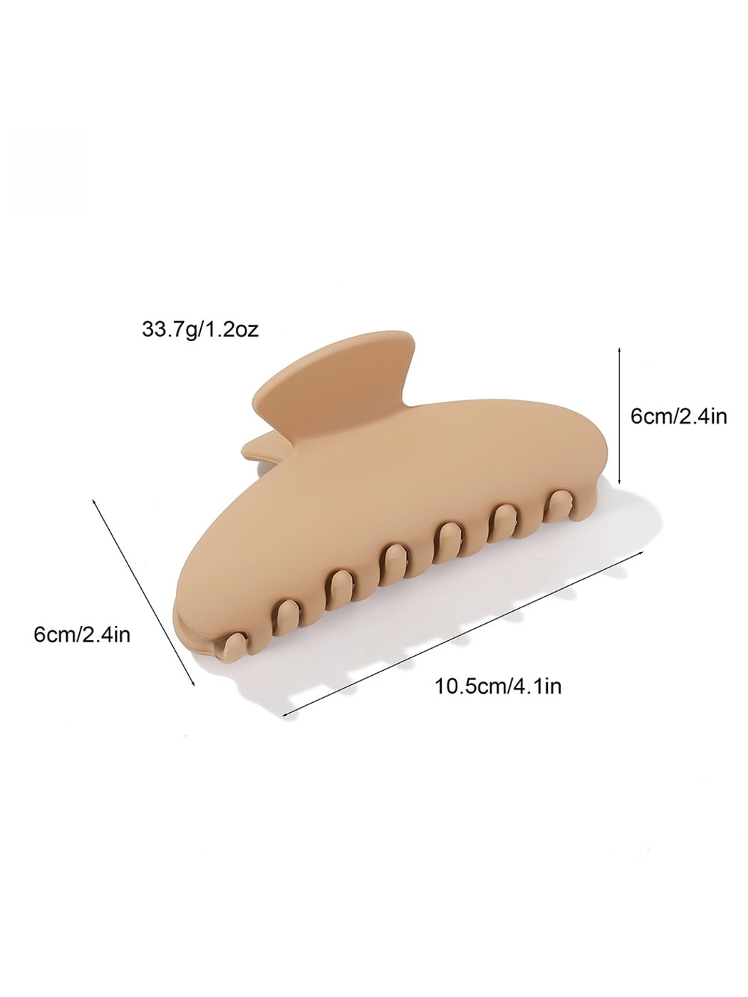 Beau - Matte Plastic Oval Shape Hair Styling Claw Clip
