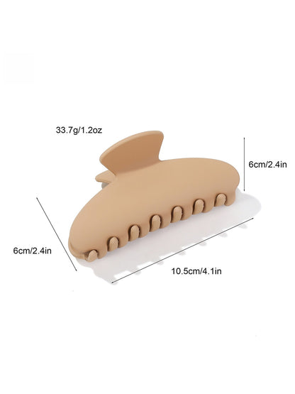 Beau - Matte Plastic Oval Shape Hair Styling Claw Clip