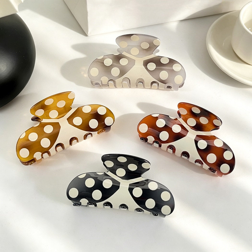 Beau - Butterfly Polka Dot Print Claw Clip
