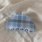Beau - Plaid Acrylic Semi Circle Hair Claw Clip