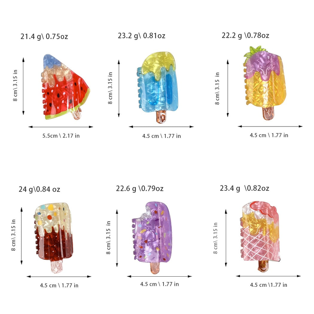Beau - Cartoon Ice Cream Motif Claw Clip