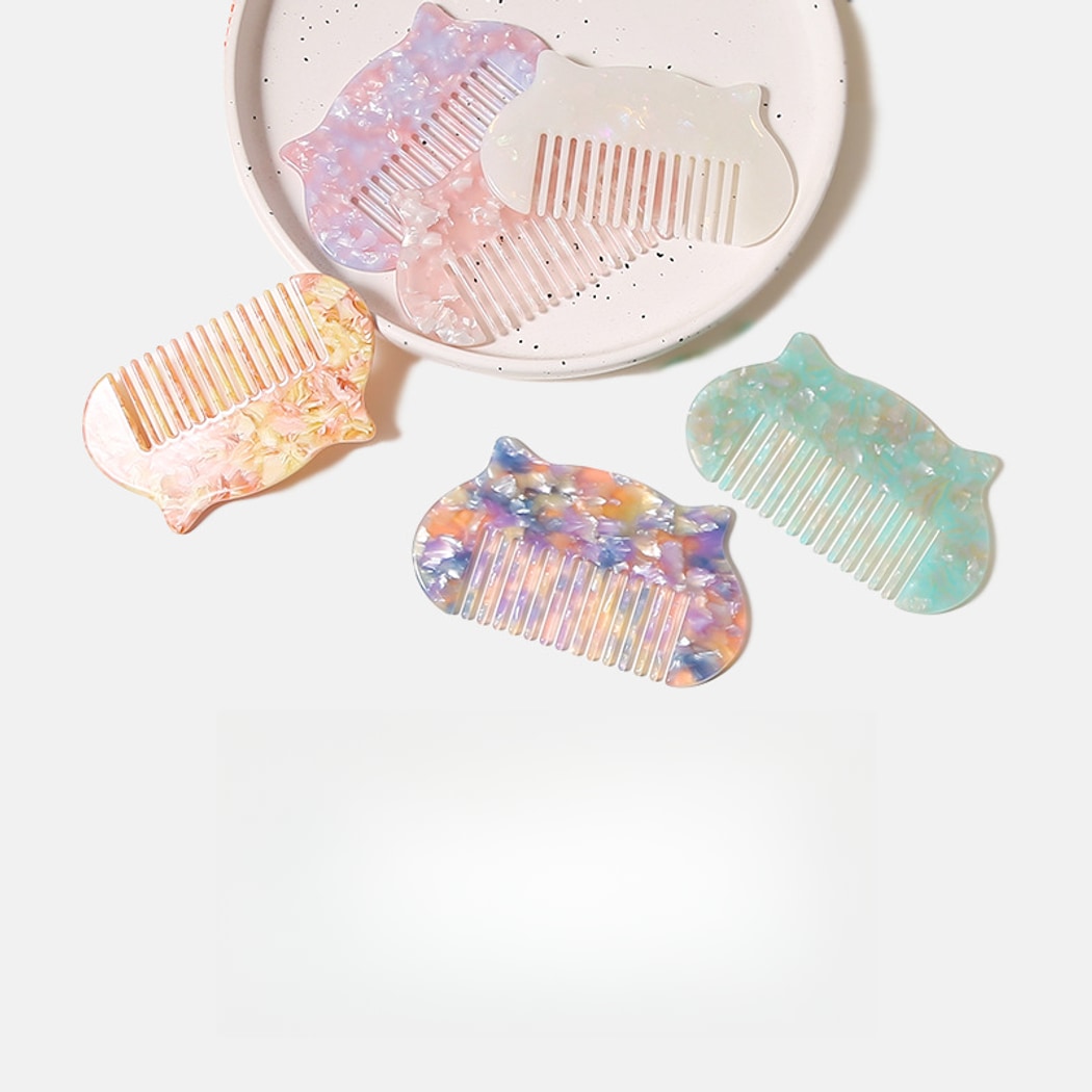 Camerow - Acetate Cat Ear Silhouette Styling Comb